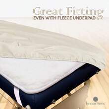 LONDON LINENS - Juego de 2 sábanas de microfibra suave para mesa de masaje juego de 3 piezas incluye funda de mesa de masaje sábana bajera de masaje y funda de reposamanos de masaje crema - Crema Paquete de 2 - Ver 6