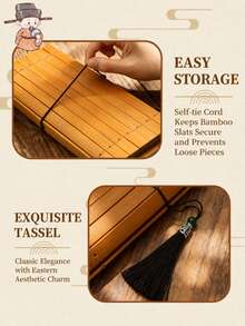 Bamboo Slide-In Notebook - Museum & Attraction Souvenir, Stamp Collecting Diary, Chinese Style Performance Prop, Customizable Hardcover Notebook For Engraving And Writing, Back To School Gift School Supplies - Bamboo Chinese Style - View 4