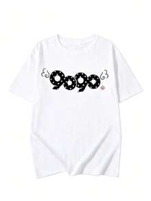 Domestic Shipping 200g Pure Cotton T-Shirt 2026 Summer New Collection Print Pattern Women's Round Neck Half Sleeve Casual Style Couple Wear - White - View 4