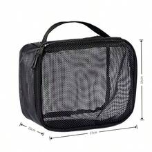 Bolsa de maquillaje de malla transparente para mujer, de doble capa, gran capacidad, de alta calidad, para viaje, cosméticos y artículos de tocador - Multicolor - Ver 5