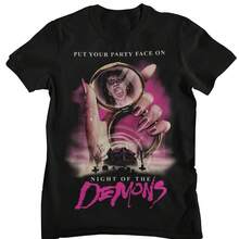 Camiseta con gráfico de película de terror retro Night Of The Demons para hombre y mujer, ropa informal de algodón para calle - Multicolor - Ver 1