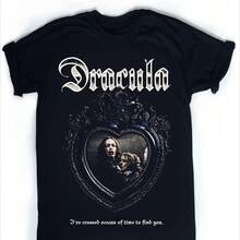 Camiseta gótica de Drácula con estampado de vampiro, estilo retro, romántico, para hombre y mujer, camiseta vintage clásica con gráfico de película de terror, ropa de calle - Multicolor - Ver 1