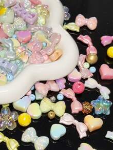 UV Solid Color Family Portrait Mixed With Colorful Beads, DIY Handmade Materials For Phone Chains, Necklaces, Bracelets, Pendant Decorations - Multicolor - View 5