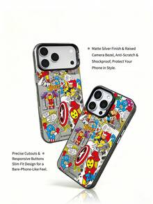 Marvel Spider Man Iron Man Cartoon Men's Phone Case, Compatible IPhone 17 Pro Max/17 Pro/Air/16 Pro Max/15 Plus/14/13/IP 17/15Pro/12 Pro/11/16 Plus,XR Apple Anti Fall And Anti Scratch Protective Case, - Translucent Black 1 - View 5