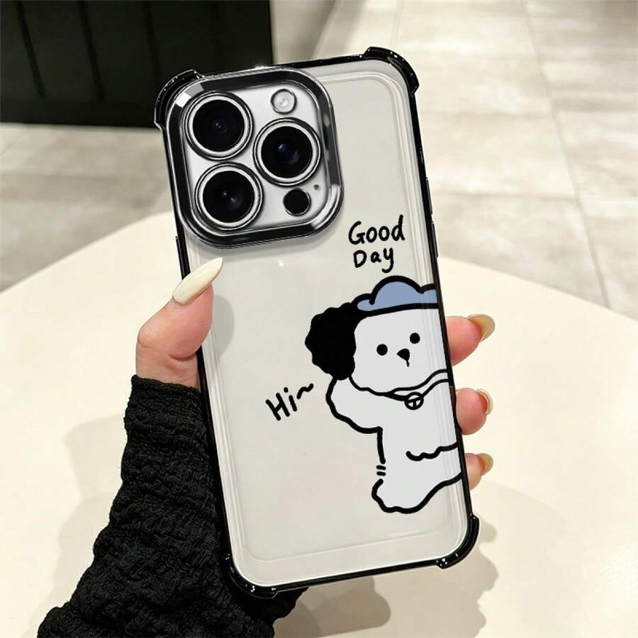 Cartoon Dog Cell Phone Case, Modern Design With Full Drop Protection And Features, Suitable For Multiple Mobile Models Such As Galaxy A Series Up To 17 Pro Max Including Mini, Plus, Pro, Pro Max And 16e, Galaxy A And S Series With A03, A04, A04e, A05, A06, A12, A15, A22, A32, A34, A35, A54, A55, S23, S24 Ultra, Moto G52, G54, G84, Poco Devices C40, C65, M5s, M6 Pro 4G, X5, X6, X6 Pro And 9A, A3, Note 11 4G, Comfortable And Durable Case Ideal For Everyday Use - 黑色 - 查看 1