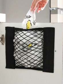 1pc Adhesive Storage Bag, Trash Bag, Plastic Mesh Bag, Large Capacity Wall-Mounted Storage Bag, Adhesive Cabinet Interior Mesh Bag, Hook And Loop Car Trunk Mesh Bag, Suitable For Reusable Bags, Kitchen Trash Bag Storage And Organization, Room Decor, Storage, Home Decor, Kitchen Essentials, Home, Room - Multicolor - View 11