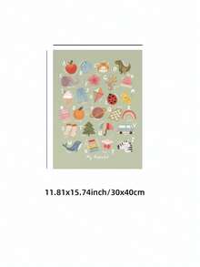 1件無框我的字母印花鼠尾草綠ABC海報 兒童房藝術品 開學禮物 兒童臥室宿舍裝飾 房間佈置 牆面裝飾畫 - 字母 - 查看 13