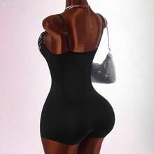 yonghongmaoyi1  Mono ajustado sin mangas con recortes y adornos de strass, negro, sexy de verano para mujer, para club nocturno, festival, playa, cumpleaños y uso casual - Negro01 - Ver 4