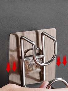 2/4 piezas Gancho de pared para lavabo, estante de lavabo sin perforación, adecuado para baños y cocinas. Estante de almacenamiento para lavabo de baño, estante de almacenamiento, gancho multiusos - Multicolor - Ver 5