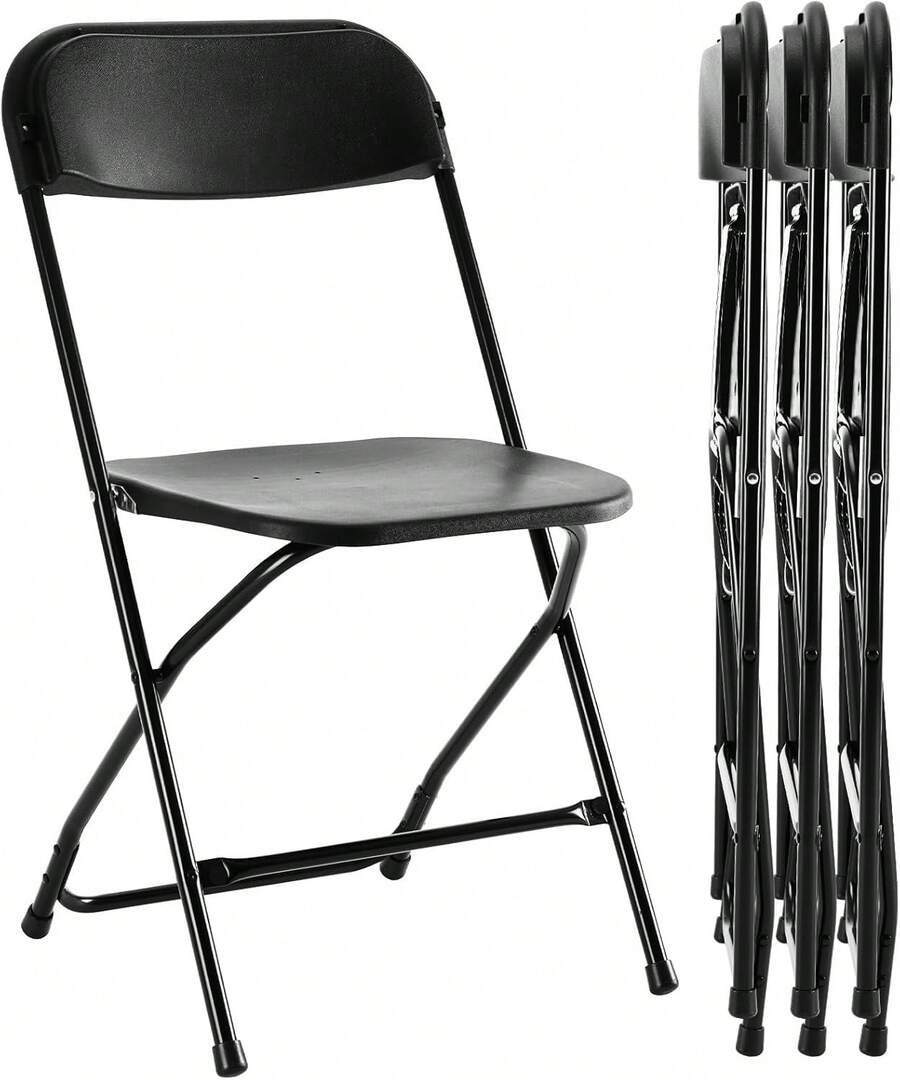 4 Or 10 Pack Folding Plastic Chairs For Weddings, Parties Home Events - 4 Pack Black - 查看 1
