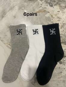 1/3/5/6/10/15/20/30双装男士加厚黑白袜子，时尚休闲舒适，防臭，适合户外运动、跑步、健身、压缩膝袜、商务休闲度假中筒袜，四季皆宜 - 彩色 - 查看 9