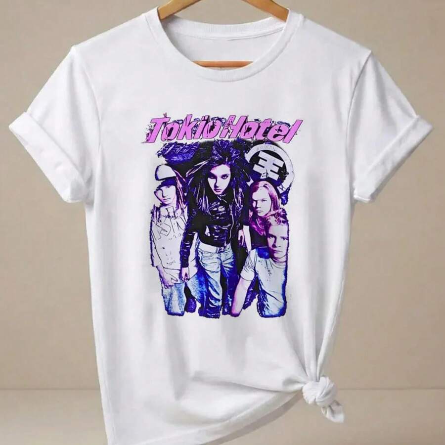 Tokio Hotel Women's T-Shirt, Casual Short Sleeve Crew Neck Graphic Tee, Printed Tee, Summer Clothing For Women, Y2K Clothing - 4 - 查看 1
