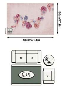 1pc Floor Mat/Rug (Rug, Carpet, Area Rug, Bath Mat, Bath Rug, Door Mat), Modern Aesthetic INS Style Fresh Sweet Oil Painting Floral - Soft Faux Cashmere Rug, Suitable For Bathroom, Kitchen, Doorway, Hallway, Bedside, Living Room, Bedroom, Etc., All Season Use, Machine Washable, Home Decor - Multicolor - View 18