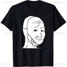 Frustrated I AM FINE Wojak Meme Short Sleeve T-Shirt Harajuku Casual Fashion Loose Casual Clothing Men's T-Shirt Comfort Breathable T-Shirts - 彩色 - 查看 1
