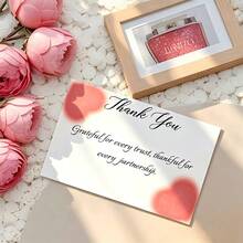 Mini Custom Heart Greeting Cards, Multiple Heart Patterns Available, Personalized Thank You & Decor Cards For Wedding, Birthday, Christmas, Valentine's Day And All Party Occasions - Customized Thank You Cards - View 6