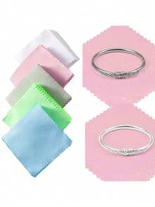 10/30pcs Jewelry Cleaning Cloths, Pink Polishing Cloths, Suitable For Sterling Silver, Gold, Platinum, 6x8cm Small Polishing Cloths - Multicolor - View 13