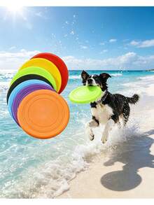 Soft Silicone Dog Flying Disc, Puppy Toys, Lightweight & Soft Floating Disc, Pet Puppy Training Interactive Toy, Suitable For Puppy And Adult Dog Fun Training And Exercise Outdoor, Not Suitable For Aggressive Chewing Dogs, Flyer Toy - Multicolor - View 4