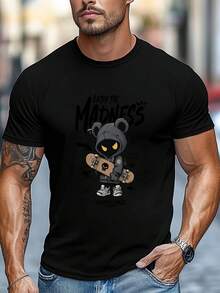 Men T-Shirts - 黑色 - 查看 2