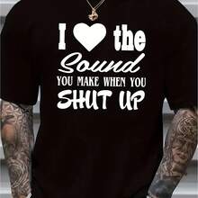 Love The Sound You Make When You -Camiseta cómoda con estampado para hombre, Top informal elástico y transpirable con manga, ropa para hombre - Multicolor - Ver 1