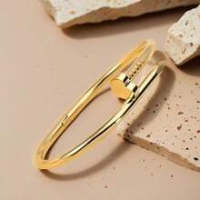 1pc Stainless Steel Heart Clover Stud Bracelet Five-Leaf Clover Bracelet Fashion Versatile Non-Fading Daily Wear Jewelry - Multicolor - View 19