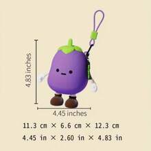 1 pieza/Funda de silicona reutilizable con patrón de verduras para auriculares, pequeña billetera y bolsa de almacenamiento, adecuada como regalo para amigos, mejores amigas, regalo de cumpleaños - Multicolor - Ver 6
