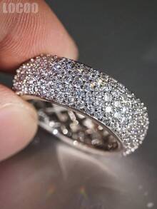 1pc Classic Cubic Zirconia Ring, Women's Model, Suitable For Wedding, Engagement, Anniversary, Party, Valentine's Day And Other Occasions - 1# - View 5