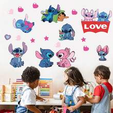1 buah Stiker Dekoratif PVC Perekat Diri Kartun Anime Disney Stitch Stiker Dinding Antargalaksi Tahan Air untuk Rumah - Jahitan - View 8