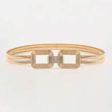 1pc Metallic Elastic Waist Chain, Suitable For Dresses Daily Wear - Gold - View 7