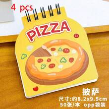 4入組 Ins可愛食物主題翻頁螺旋筆記本，學生卡通口袋單字本，不對稱空白文具筆記本，多款可愛圖案，學習必備，開學季必買，高品質紙張，多款食物圖案 - 彩色 - 查看 12