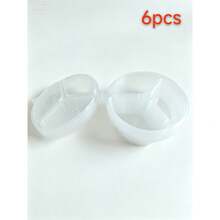 1pc/6pcs Reusable 3-Compartment Snack & Condiment Box, Leak-Proof Lid, Food Storage Container, Stackable Flip-Top Design, Suitable For Lunch, Picnic, Office, Hand Wash Only, Picnic Essential, Modern Kitchen Supplies, Durable Plastic - View 10