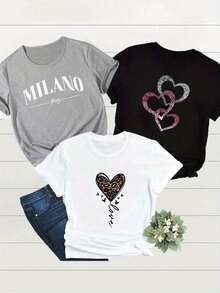 3 estilos de ropa casual de alta calidad, con 3 diseños de estampado para elegir. Moda y elegancia, versátil, 100% algodón puro. Cómoda y transpirable. Un artículo esencial para el verano. - Blanco - Ver 1