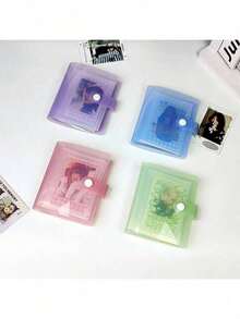 1pc 3.5-Inch Photo Album, Cute Light Color Transparent Photo Card Storage Book, Mini Sticker Book, DIY Guide, 60 Slots, PP Material, Suitable For Storing K-Pop Photo Cards, Photos, Board Game Cards, Etc. - one-size - View 2