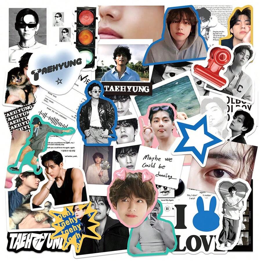 50張 貼紙,K/POP 男團手機殼貼紙,防水貼紙,辦公用品,SKZ 學校用品,DIY 貼紙,裝飾貼紙, 卡通貼紙,動漫主題貼紙,適用於手機和行李箱,也適用於筆記本、水瓶和吉他,適用於筆記本電腦、行李箱、手機和水瓶 - 彩色 - 查看 1