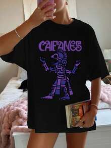 1 pieza de blusas para mujer, hermosas blusas para mujer, conjuntos de ropa para mujer, camiseta con imagen de Caifanes, 180G, blanco y negro, camiseta con estampado de patrón azteca, alta c - Blanco - Ver 8