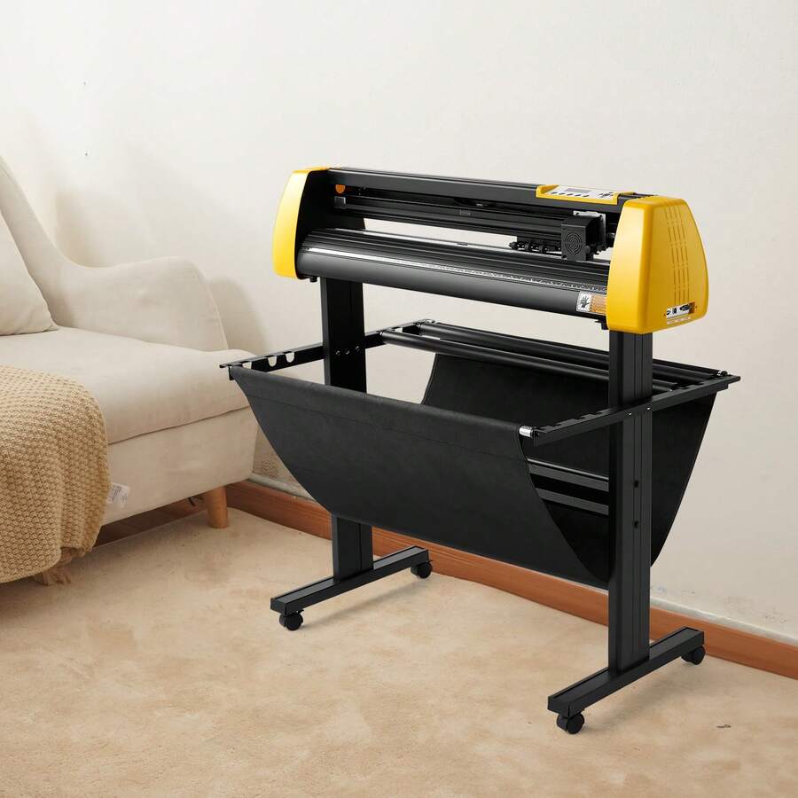 Vinyl Cutting Machine, Cutting Plotter With Maximum Paper Feed Of 34 Inches / 870 Mm, LCD Screen Printer With Automatic Contour Cutting For Camera, With Stand, Adjustable Force And Speed For Sign Making - 查看 1