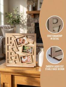 1 pieza/2 piezas Letreros de mesa personalizados con foto de papá, decoraciones de escritorio de estilo familiar cálido, adecuadas para estanterías de la sala de estar y exhibiciones de oficina, regalos personalizados para el Día del Padre, decoraciones de soporte de fotos personalizables, un regalo único para papá. - Estilo A - Ver 5