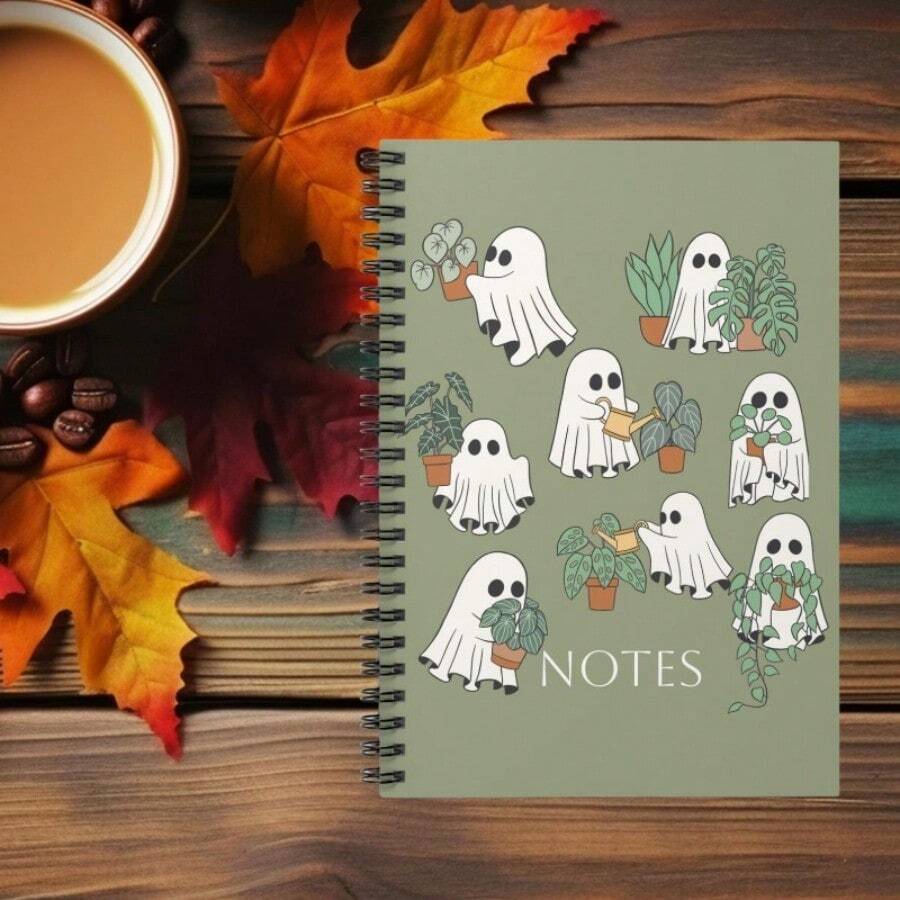 Geisterpflanze Halloween Spiralnotizbuch, Halloween Tagebuch, Geister Tagebuch, Pflanzenliebhaber Tagebuch, Geister Notizbuch, Halloween, Fachnotizbuch Schulbedarf - 1BUCH - Übersicht 1