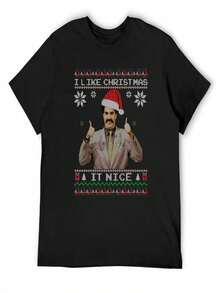 Borat - Funny Christmas T-Shirt - 黑色 - 查看 1