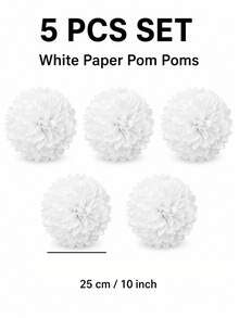 12/10/5pcs Ghost Honeycomb Paper Ball + Paper Flower Ball Combination Set, Cute White Decoration, Suitable For Birthday Party And Theme Party, Halloween Party Decoration, Black And White Tone Decorative Hanging, Living Room Staircase Entrance Decoration, Outdoor Garden Hanging Decoration, Yard Arrangement Birthday, Halloween Gothic Style - Decorative Pendant - View 10