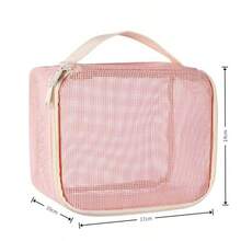 Bolsa de maquillaje de malla transparente para mujer, de doble capa, gran capacidad, de alta calidad, para viaje, cosméticos y artículos de tocador - Multicolor - Ver 10