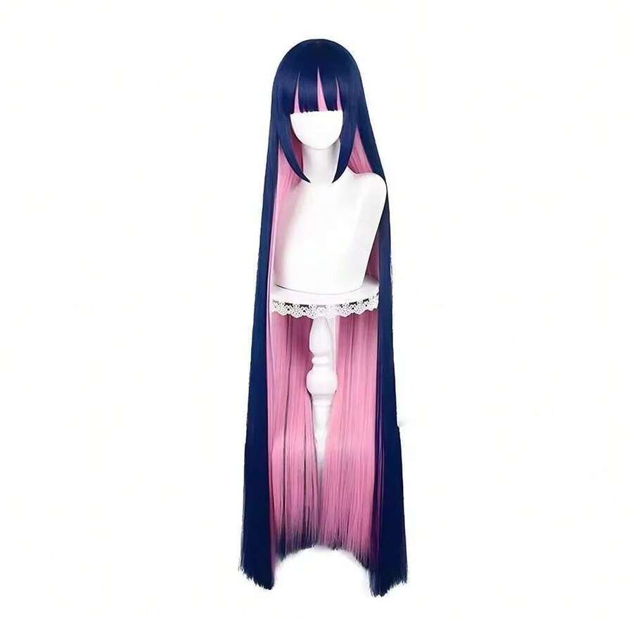 A Blue And Pink Combination Wig, Cosplay Wig, Tie Hair Style, And COS Wig For Special Holidays, Suitable For Role-Playing Costumes Such As Christmas, Halloween, And Holiday Wigs - Purple Wig - View 1