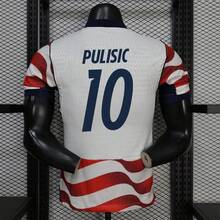 26-27 Season U.S. National Team Home Red And White Color Scheme No. 10 PULISIC Fan Edition Breathable Sports Short Sleeve Jersey - 26-27 美國主場比賽 - 第10場 - 查看 3