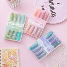 Gradient Fluorescent Highlighter Pens, High-Quality Colorful Marker Pens, Student And Meeting Marker Pens, Smudge-Resistant, Soft Tip Design, Large Capacity, Lightweight And Durable, Smooth Writing, Eye-Protection Highlighter Pens, Suitable For Note-Taking, Diary, Study And Office Scenes. - Multiple Styles - View 9