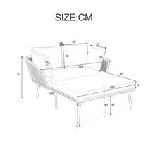 Gartensofa mit 2 Kissen und 2 Polster, Sonnenliege im Außenbereich, Gartenlounge, Balkonmöbel-Set, Loungemöbel, Terrassenmöbel, Kissen sind abnehmbar und waschbar, Grau - Gris - Ver 2