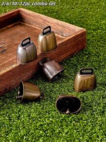 2/6/10/12件組復古牛鈴套組，適合花園、寵物羊駝，附繩索，鄉村農舍風格家居裝飾，動物愛好者與屋主的獨特禮物，夏季鄉村繩索掛飾，適用於花園、門口與牆面，鄉村風聖誕節與母親節禮物，戶外健行露營防熊鑄鐵鈴，萬聖節派對裝飾 - 彩色 - 查看 3