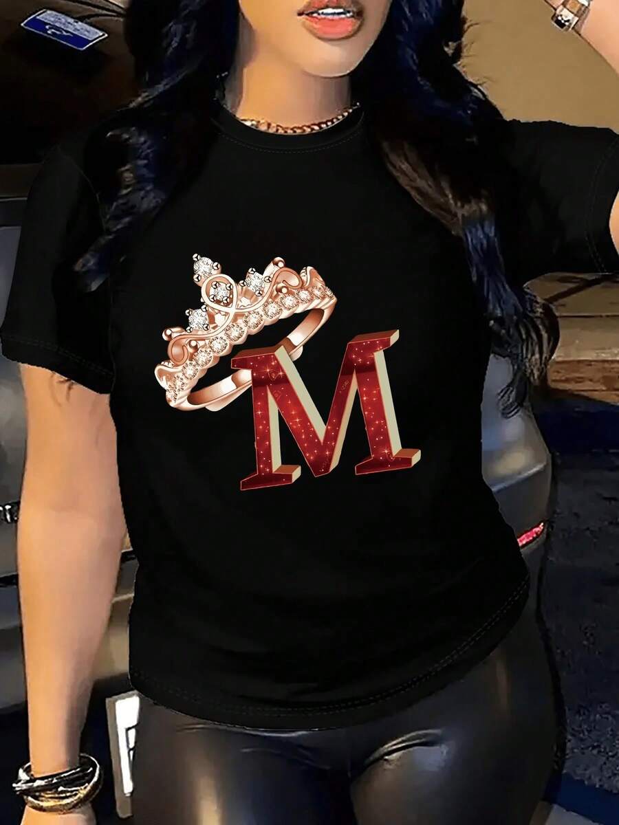 Oversize Revelry, Día de la Madre, Día de San Valentín, Moda Femenina, Letras, Estampados, Estampado Direccional, Sudadera de Cuello Redondo para Primavera y Otoño, Camiseta de Mujer - Predeterminado 2 - Ver 1