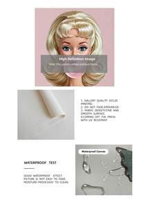 1pc Frameless Bubblegum Girl Pink Aesthetic Preppy Wall Art Print, Cute Poster For Bedroom Dorm Decor, Back To School, Funky Posters, Room Decor Gift - Cartoon - View 9