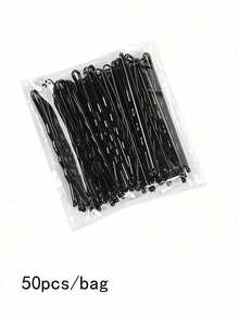 10/50/100pcs Classic Black Bobby Pins Set, T-Shape Design,Wave Styling Hair Clips For Girl, Professional Daily Basic Hairpins & Accessories - Black - View 9