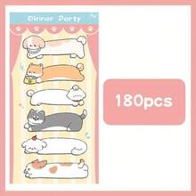180pcs Kawaii Cartoon Pet Long Strip Sticky Notes, Multifunctional Writeable Memo Pads, Cute Stationery DIY Decor For Planner Journal Office Bookmark Tag School Supplies - 180 Sheets - View 14