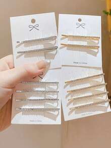 10/50/100 cái Thẻ lưu trữ kẹp tóc nơ, phụ kiện tóc, dây buộc tóc, giá sắp xếp trang sức - trắng - Xem 4